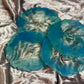 Blue, Clear and Silver Coasters - Set of 4 - EpoxyCore - [shop_type] 