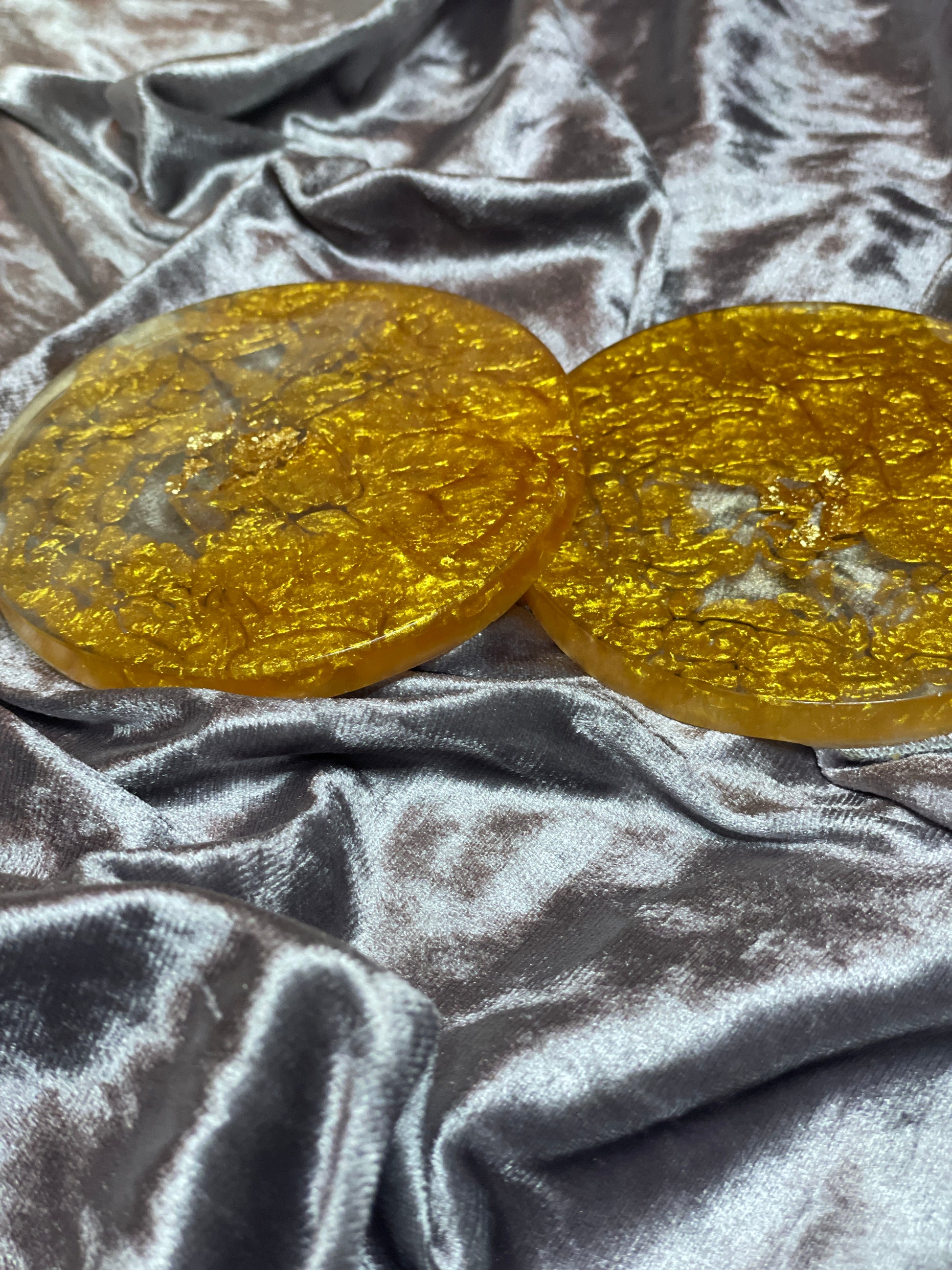 Gold and Clear Resin Coasters - Set of 2 - EpoxyCore - [shop_type] 