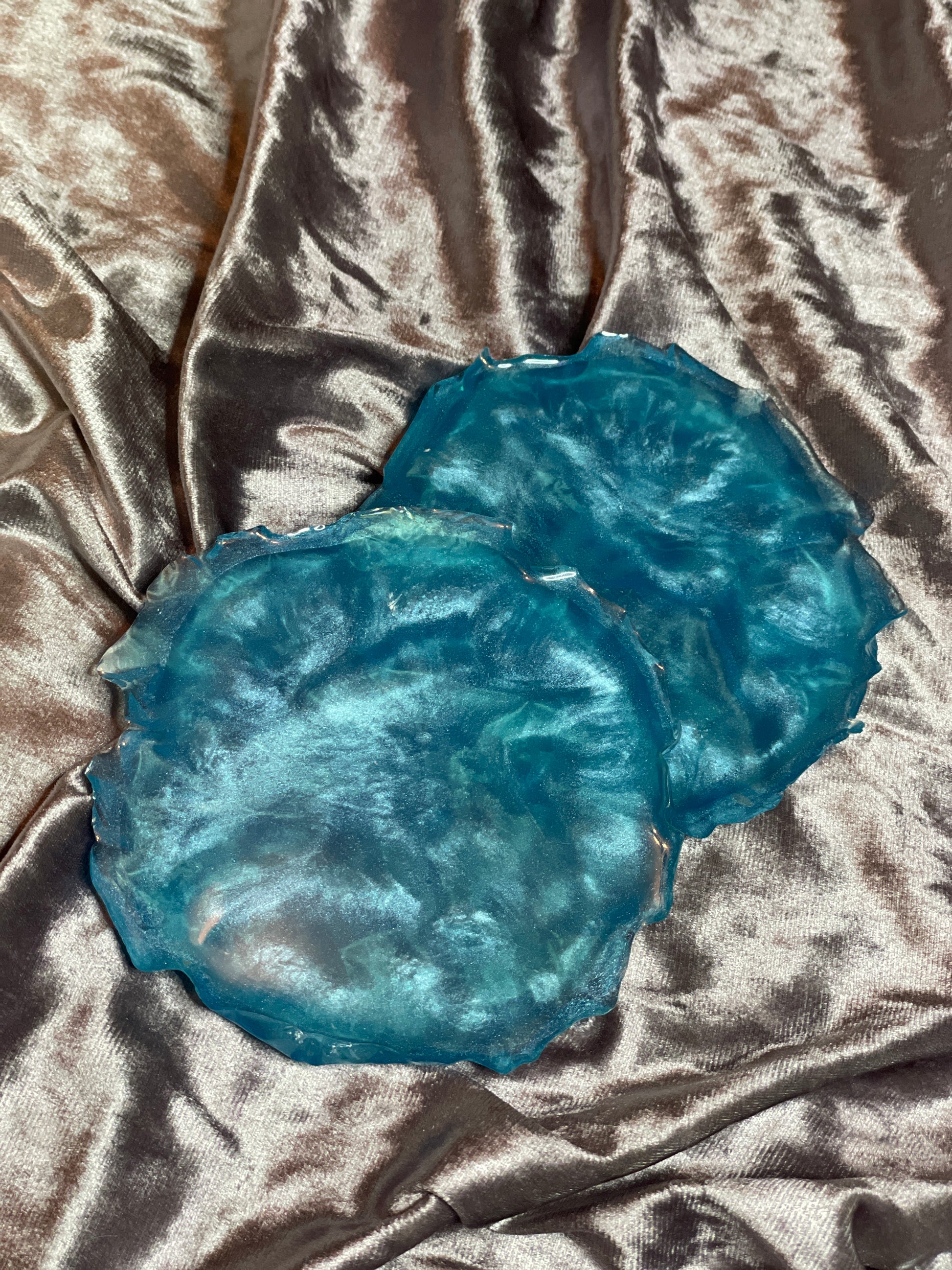 Blue Sea Waves Coasters - Set of 2 - EpoxyCore - [shop_type] 