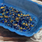 Blue with Gold and Blue Flakes Rectangle Pleated Resin Trinket Tray - EpoxyCore - [shop_type] 