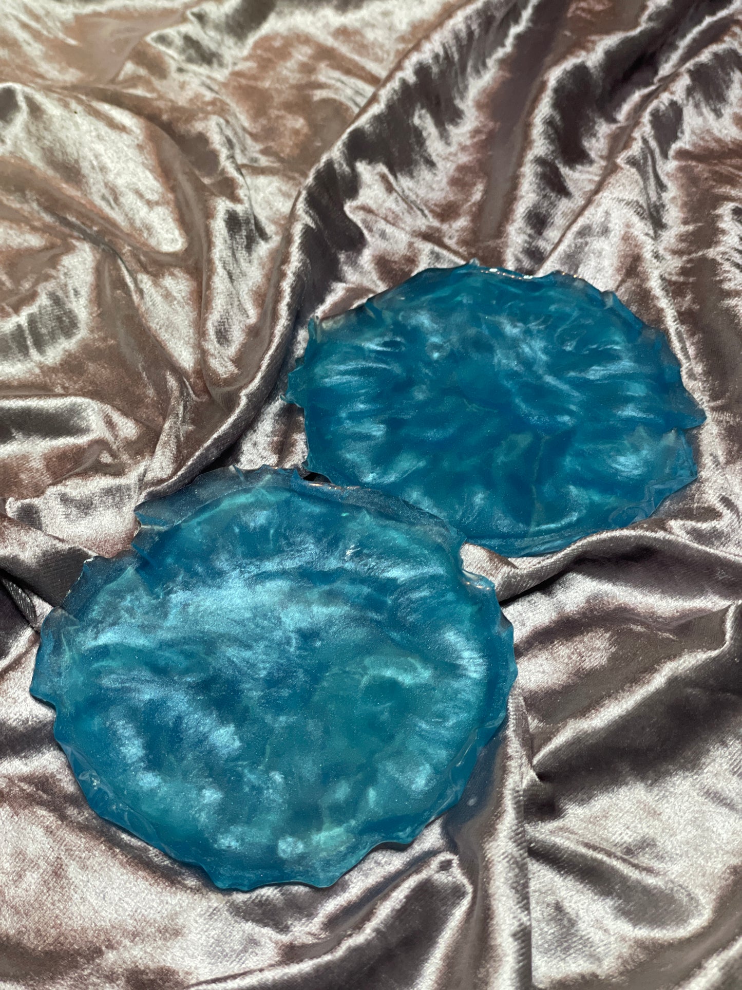 Blue Sea Waves Coasters - Set of 2 - EpoxyCore - [shop_type] 