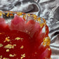 Red, Clear and Gold Flakes Rectangle Pleated Resin Trinket Tray - EpoxyCore - [shop_type] 