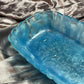 Blue and Clear with Silver Flakes Rectangle Pleated Resin Trinket Tray - EpoxyCore - [shop_type] 