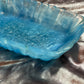 Blue and Clear with Silver Flakes Rectangle Pleated Resin Trinket Tray - EpoxyCore - [shop_type] 