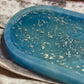 Blue and SIlver Flake Oval Resin Trinket Tray - EpoxyCore - [shop_type] 