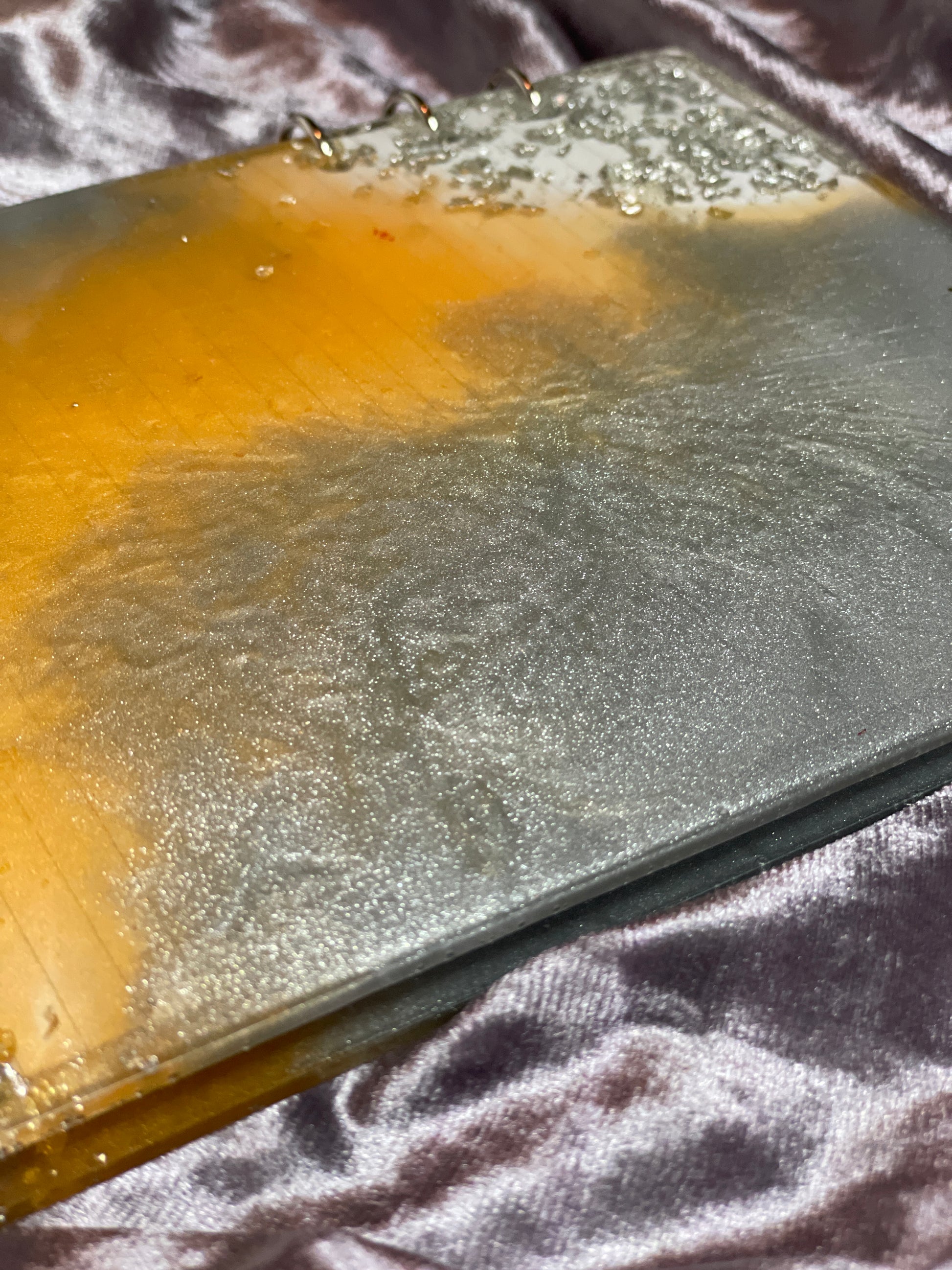 Orange and Silver A5 Refillable Resin Notebook - EpoxyCore - [shop_type] 