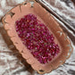 Pink with Pink Flakes Rectangle Pleated Resin Trinket Tray - EpoxyCore - [shop_type] 