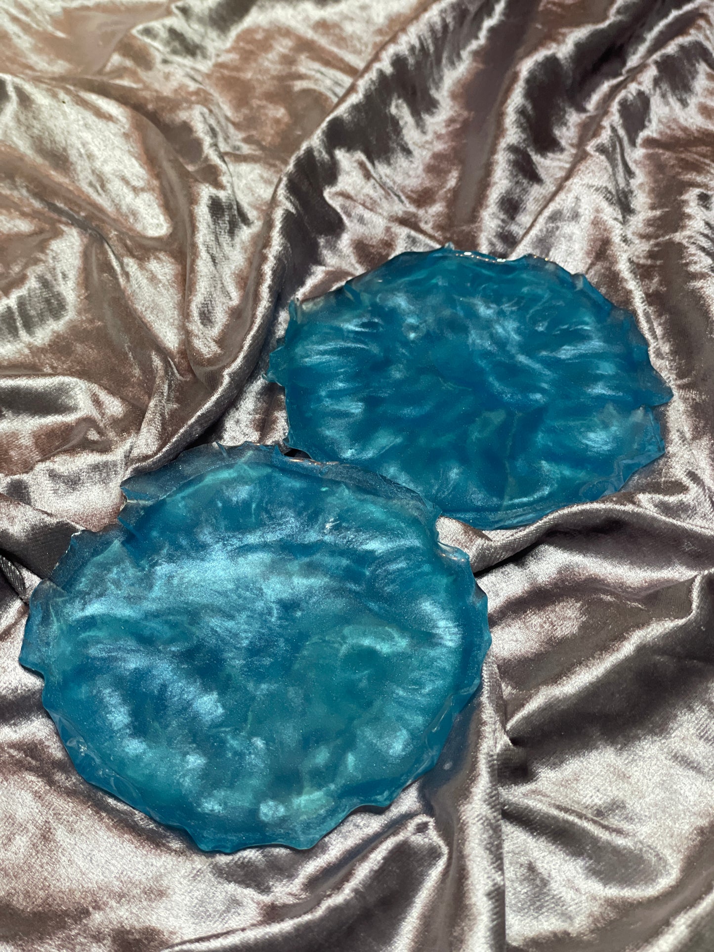 Blue Sea Waves Coasters - Set of 2 - EpoxyCore - [shop_type] 