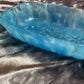 Blue and Clear with Silver Flakes Rectangle Pleated Resin Trinket Tray - EpoxyCore - [shop_type] 