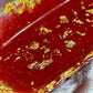 Red, Clear and Gold Flakes Rectangle Pleated Resin Trinket Tray - EpoxyCore - [shop_type] 
