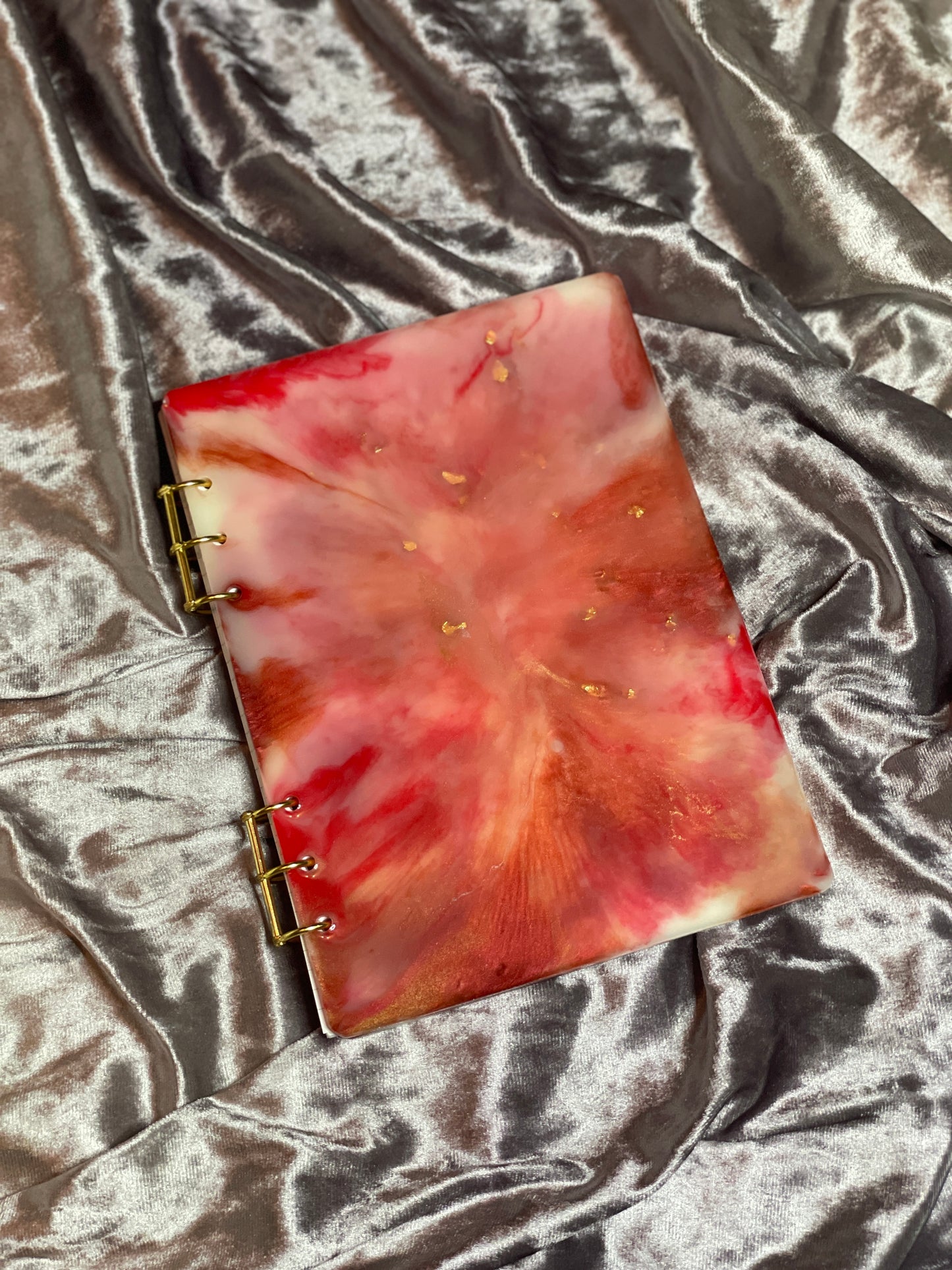 Red, White and Gold A5 Refillable Resin Notebook - EpoxyCore - [shop_type] 