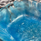 Blue and Clear with Silver Flakes Rectangle Pleated Resin Trinket Tray - EpoxyCore - [shop_type] 