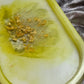 Yellow, White and Clear with Gold Flakes Oval Resin Trinket Tray - EpoxyCore - [shop_type] 