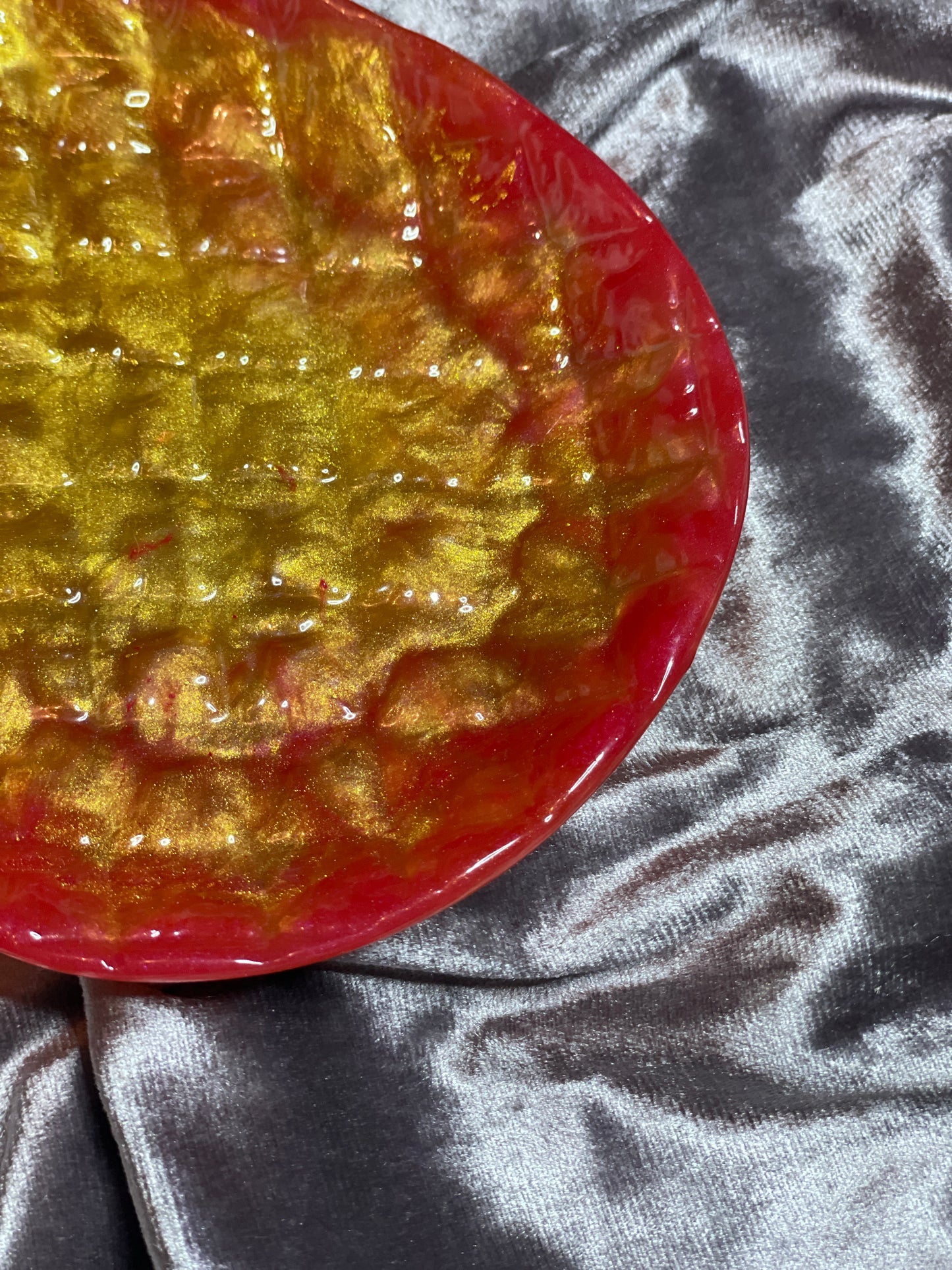 Red and Gold Pineapple Resin Trinket Tray - EpoxyCore - [shop_type] 