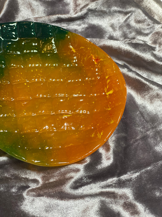 Green, Yellow and Orange Pineapple Resin Trinket Tray - EpoxyCore - [shop_type] 