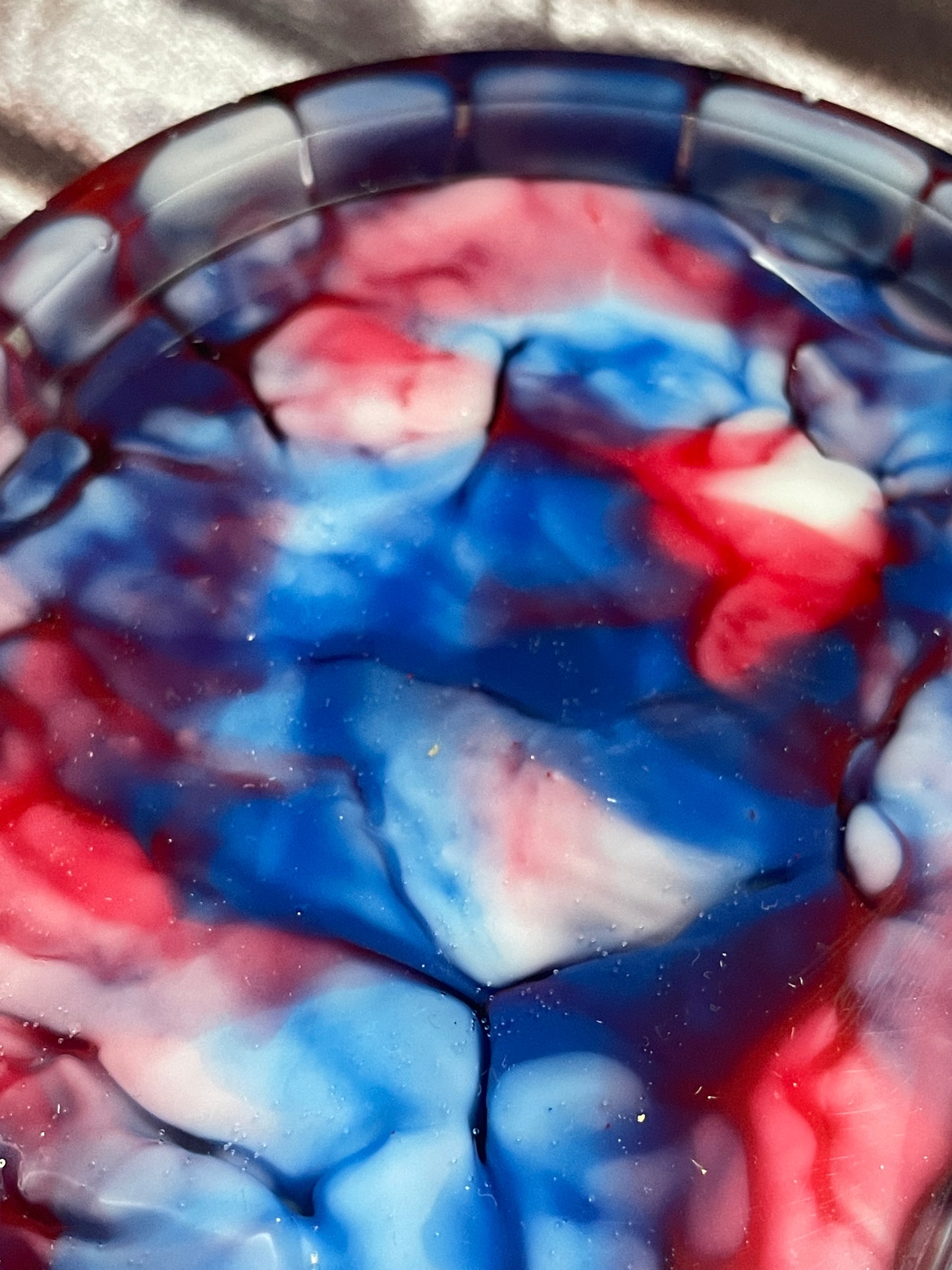 Blue, Red and White Crackle Oval Resin Trinket Tray - EpoxyCore - [shop_type] 