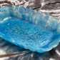 Blue and Clear with Silver Flakes Rectangle Pleated Resin Trinket Tray - EpoxyCore - [shop_type] 