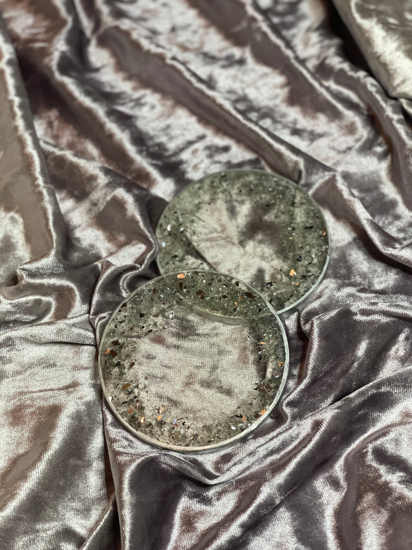 Clear Fire Glass Resin Coasters - Set of 2 - EpoxyCore - [shop_type] 