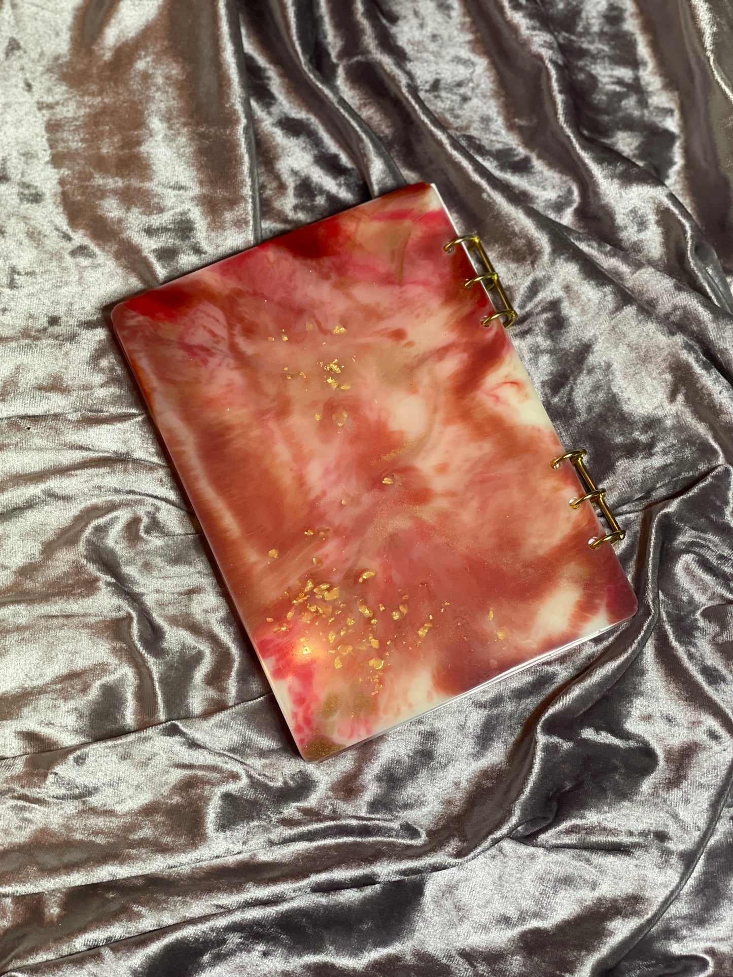 Red, White and Gold A5 Refillable Resin Notebook - EpoxyCore - [shop_type] 