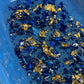 Blue with Gold and Blue Flakes Rectangle Pleated Resin Trinket Tray - EpoxyCore - [shop_type] 
