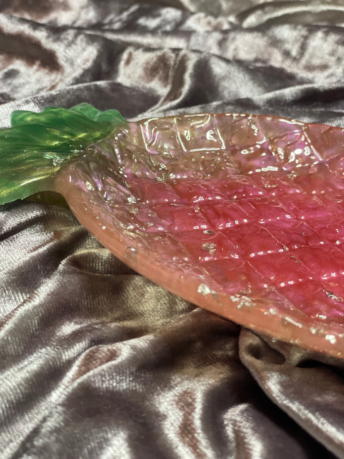 Green, Pink with Silver Flakes Pineapple Resin Trinket Tray - EpoxyCore - [shop_type] 