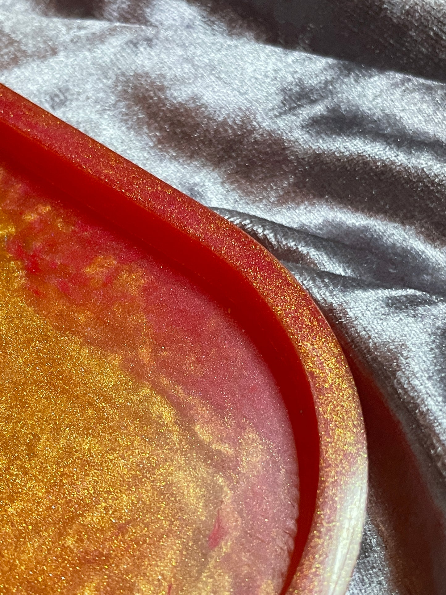 Red and Gold Oval Resin Trinket Tray - EpoxyCore - [shop_type] 