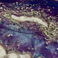 Purple and Blue Clear Effect with Silver Flakes Geode Resin Placemat - EpoxyCore - [shop_type] 