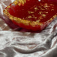 Red, Clear and Gold Flakes Rectangle Pleated Resin Trinket Tray - EpoxyCore - [shop_type] 