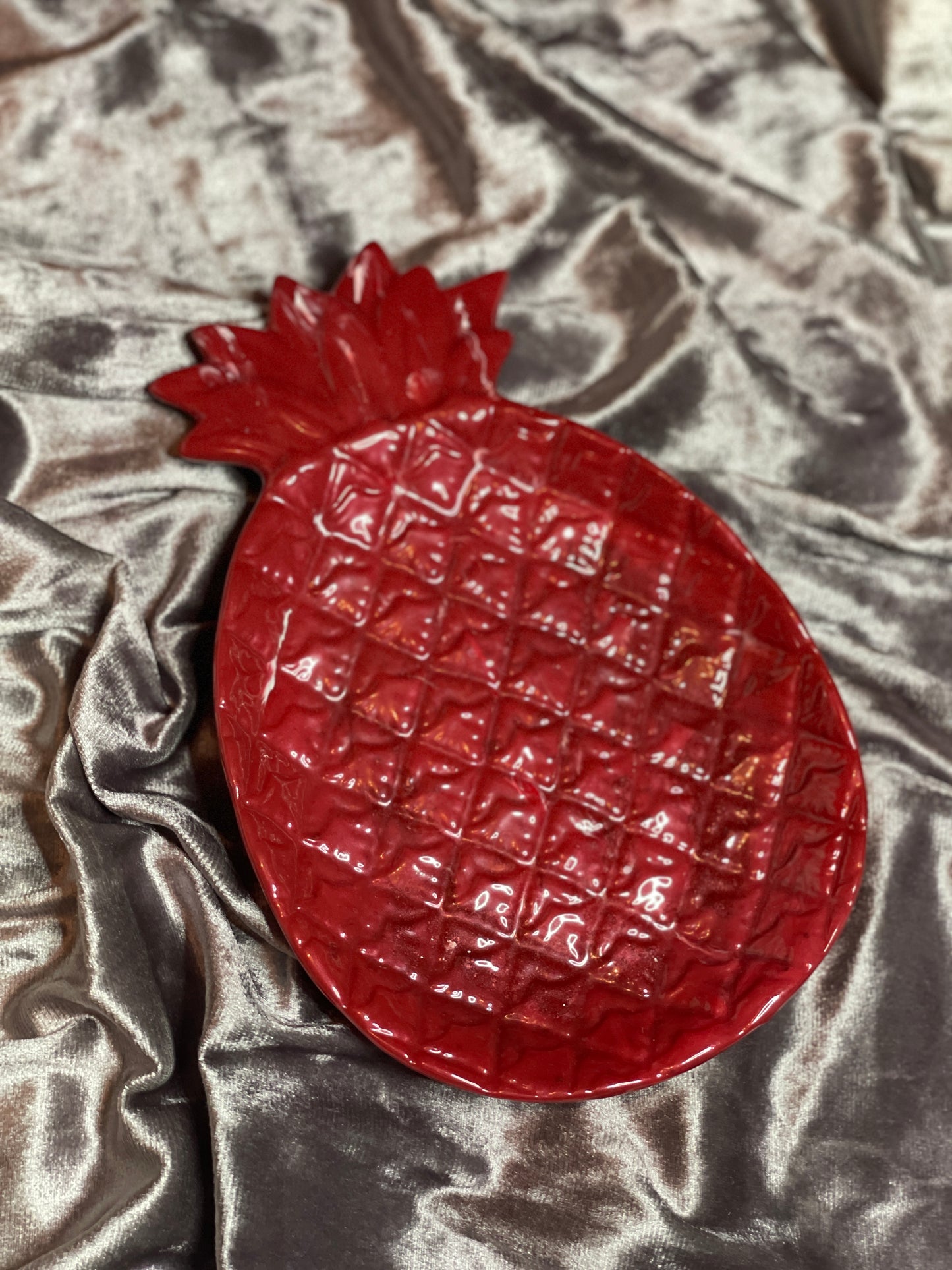 Glossy Red with White Pineapple Resin Trinket Tray - EpoxyCore - [shop_type] 