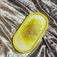 Yellow, White and Clear with Gold Flakes Oval Resin Trinket Tray - EpoxyCore - [shop_type] 