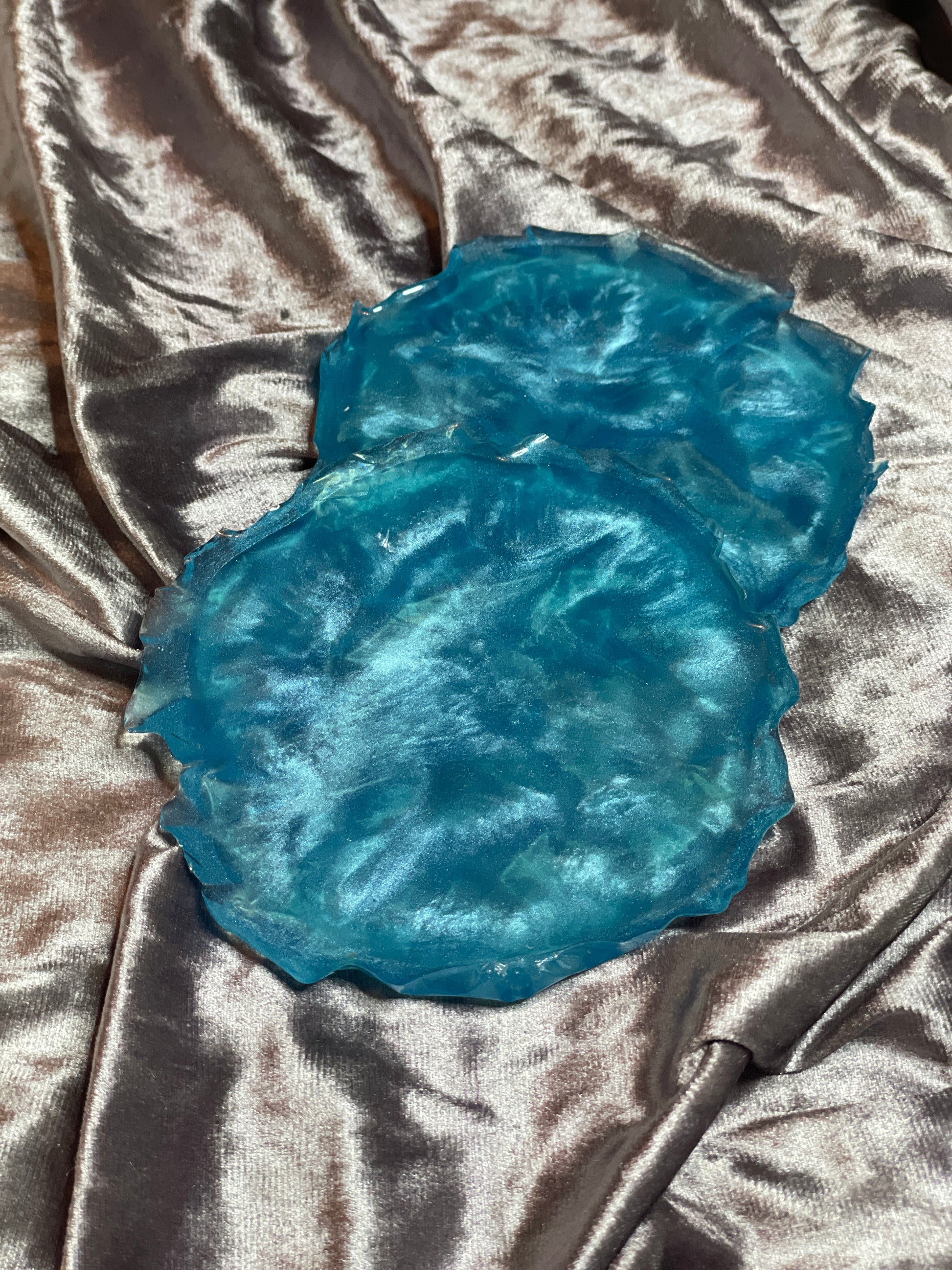 Blue Sea Waves Coasters - Set of 2 - EpoxyCore - [shop_type] 