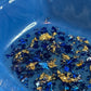 Blue with Gold and Blue Flakes Rectangle Pleated Resin Trinket Tray - EpoxyCore - [shop_type] 