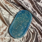 Blue and SIlver Flake Oval Resin Trinket Tray - EpoxyCore - [shop_type] 