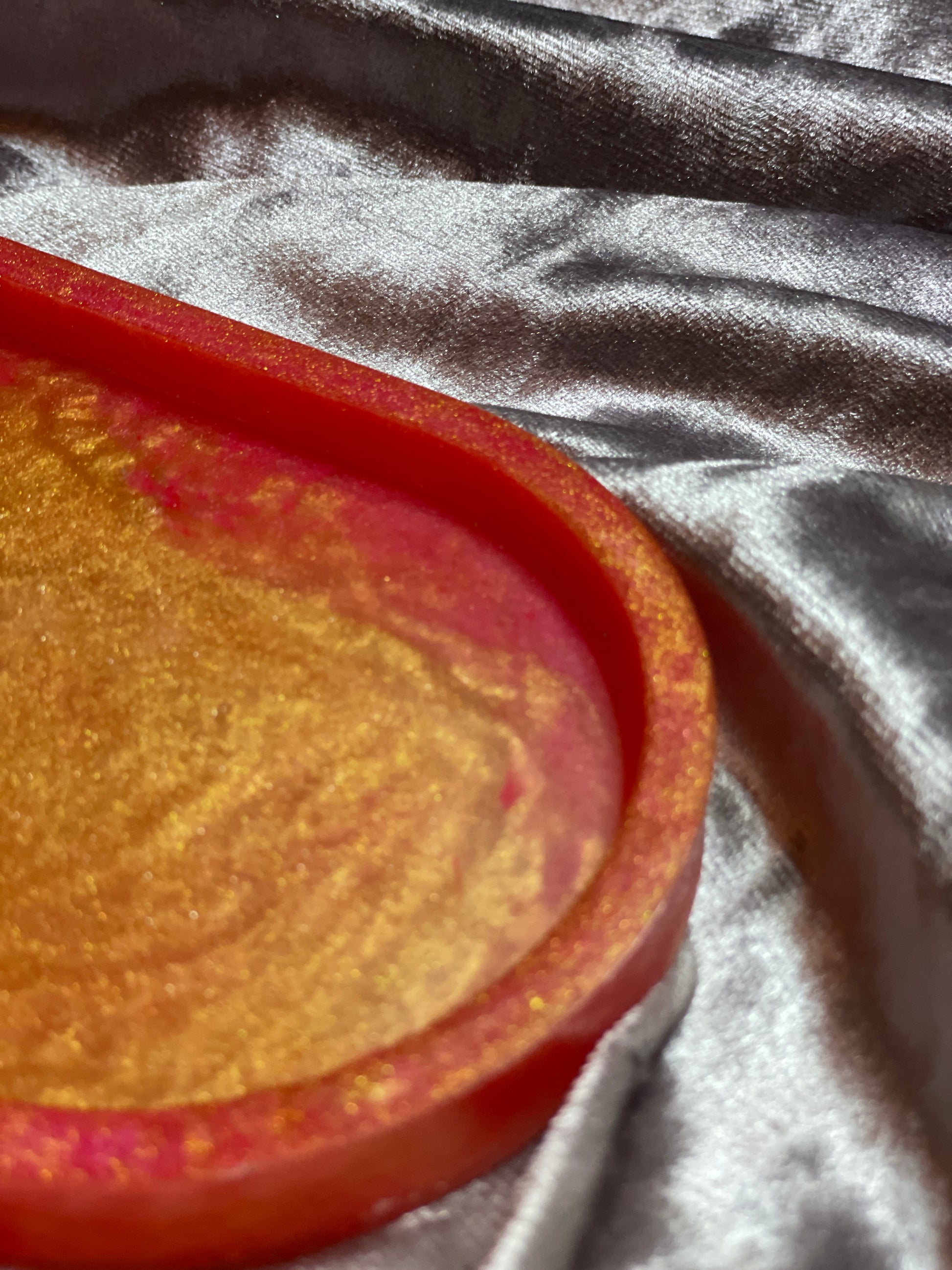 Red and Gold Oval Resin Trinket Tray - EpoxyCore - [shop_type] 