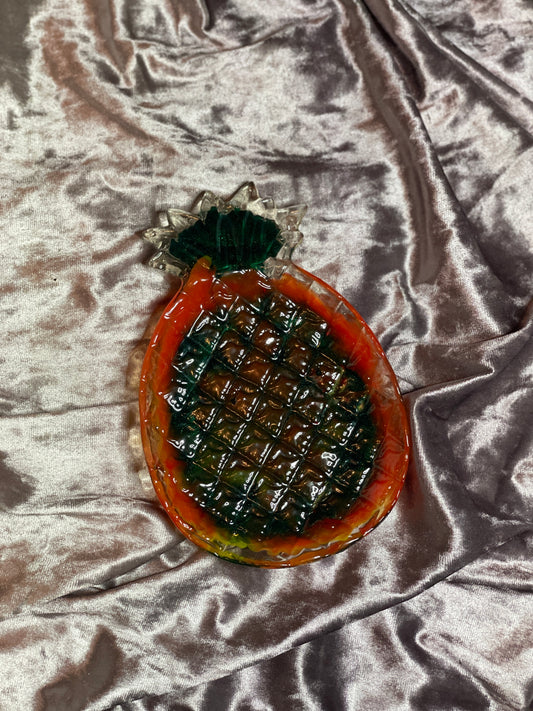 Green, Orange and Clear Pineapple Resin Trinket Tray - EpoxyCore - [shop_type] 