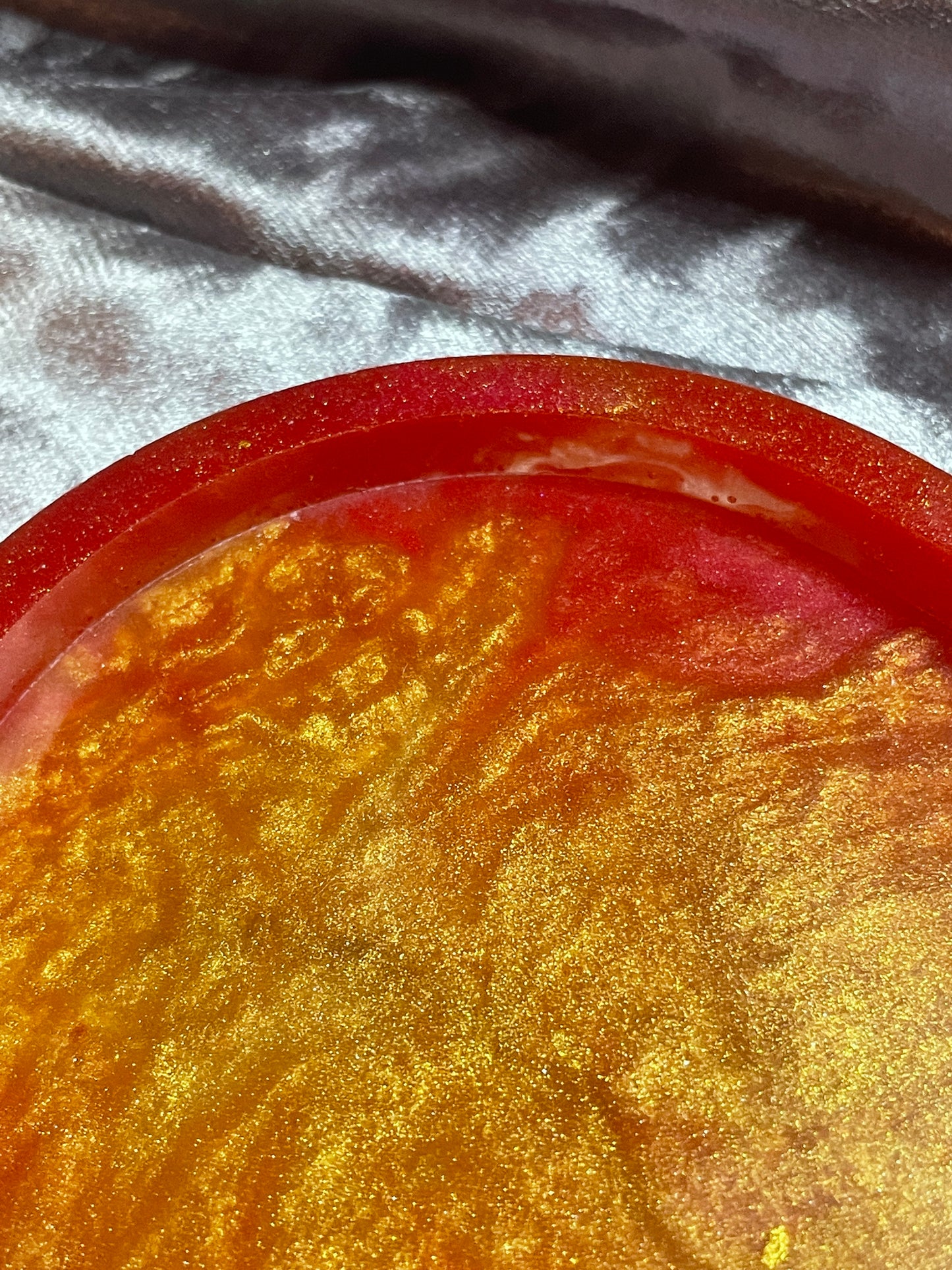 Red and Gold Oval Resin Trinket Tray - EpoxyCore - [shop_type] 