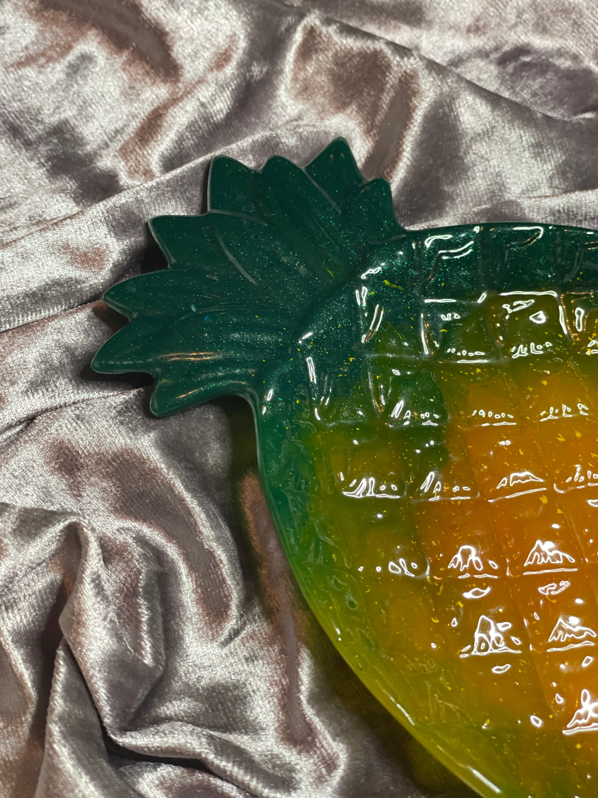 Green, Yellow and Orange Pineapple Resin Trinket Tray - EpoxyCore - [shop_type] 