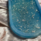 Blue and SIlver Flake Oval Resin Trinket Tray - EpoxyCore - [shop_type] 