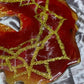 Deep Red, Gold and Glitter Geode Resin Placemat - EpoxyCore - [shop_type] 