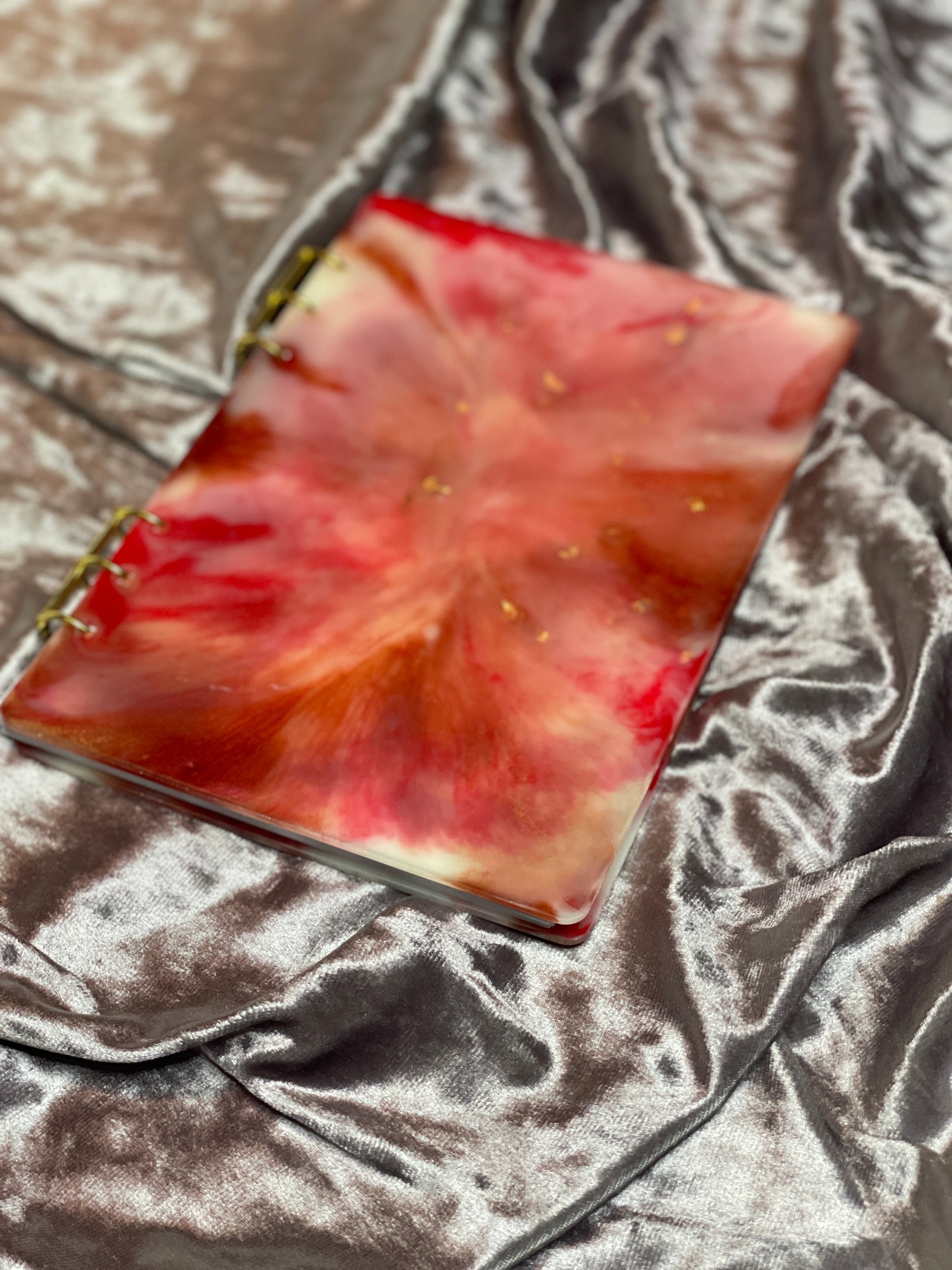 Red, White and Gold A5 Refillable Resin Notebook - EpoxyCore - [shop_type] 